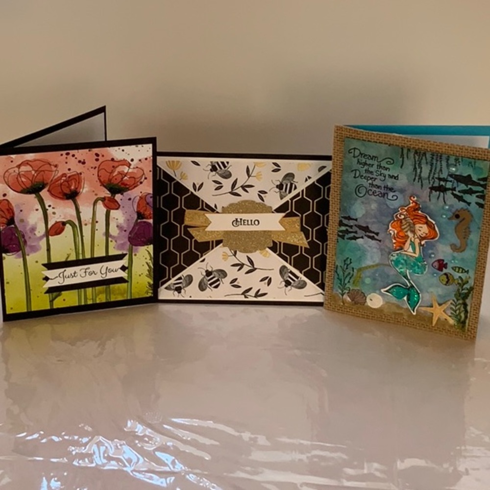 A Bundle if 3 multimedia Art Cards